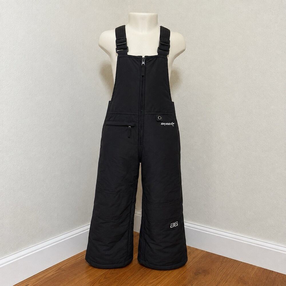 Skigear Youth Ski Snow Bibs Black Insulated Overalls Size Small
